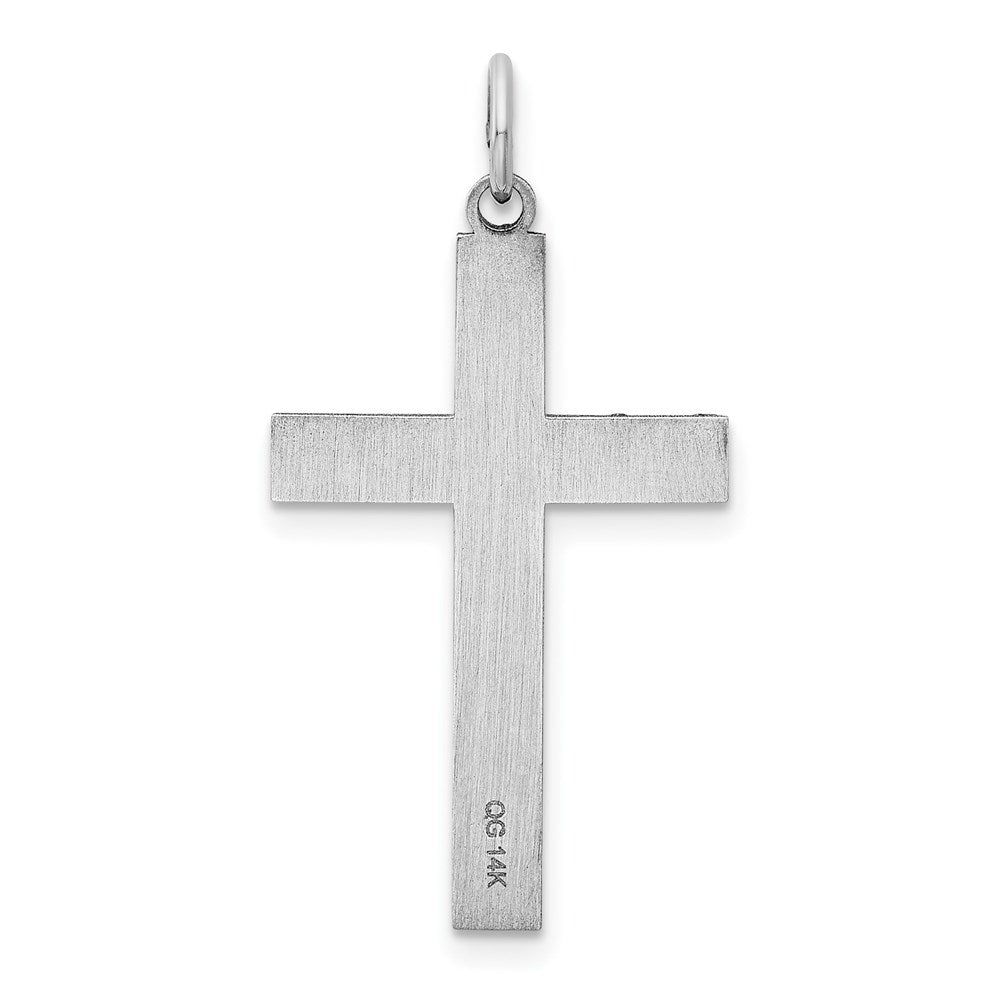 14K Weißgold 14K Weißgold Lasergraviert Kreuz Anhänger