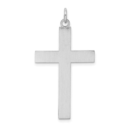14K Weißgold 14K Weißgold Lasergraviert Kreuz Anhänger