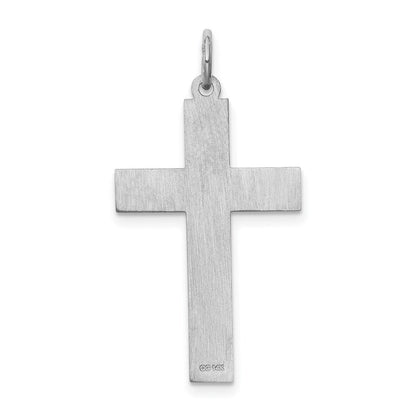 14K Weißgold 14K Weißgold Lasergraviert Kreuz Anhänger