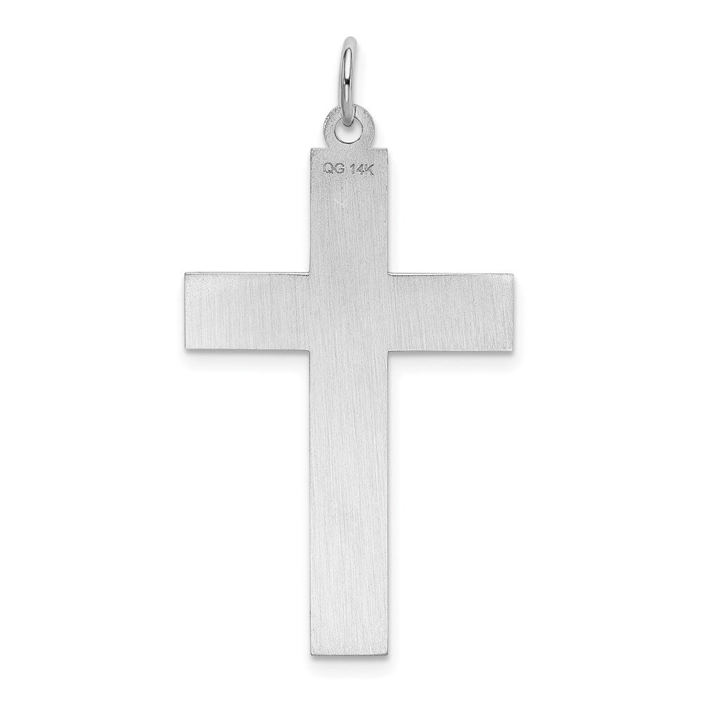 14K Weißgold 14K Weißgold Lasergraviert Kreuz Anhänger