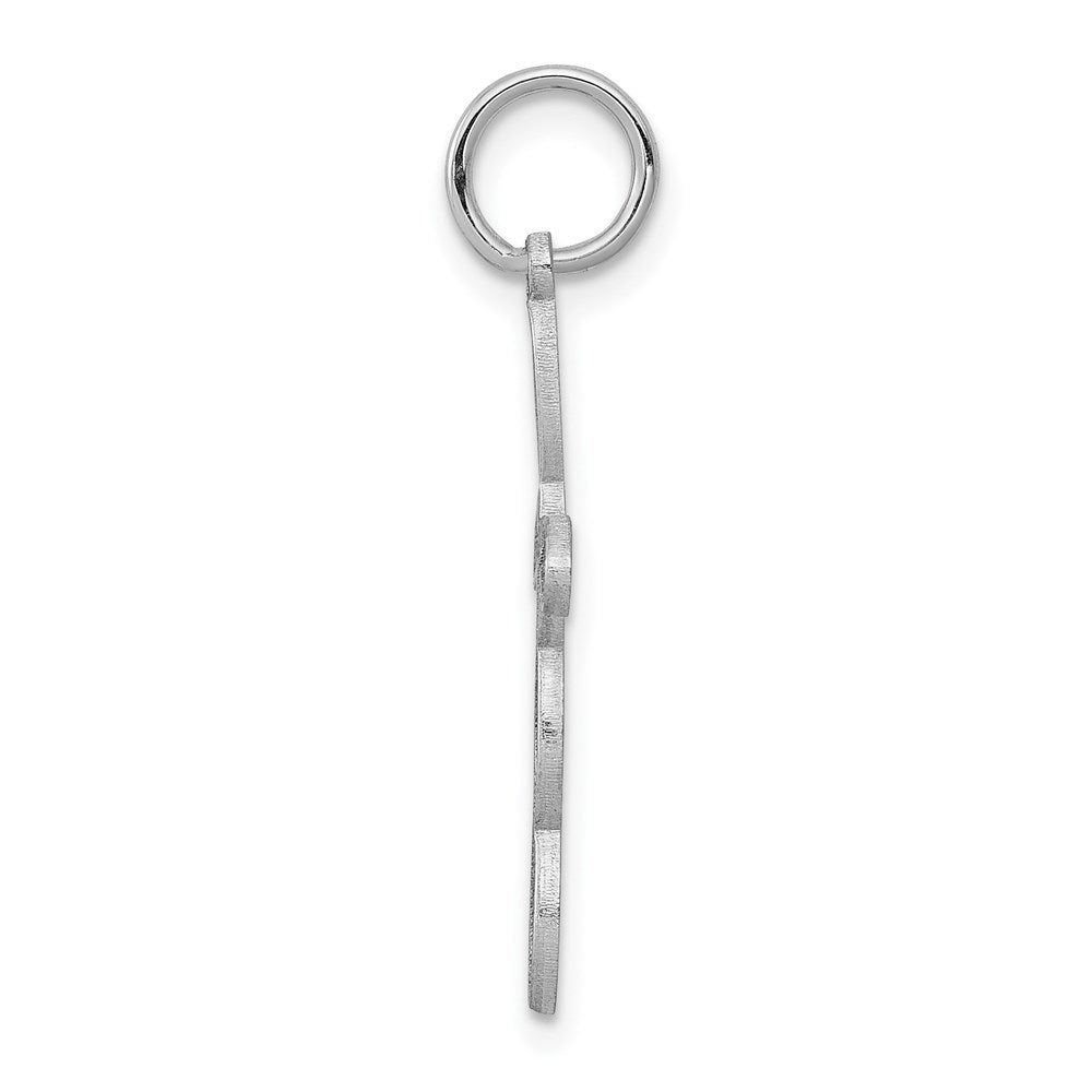 14K Weißgold 14K Weißgold Loop mit Mittig Herz Kreuz Charm
