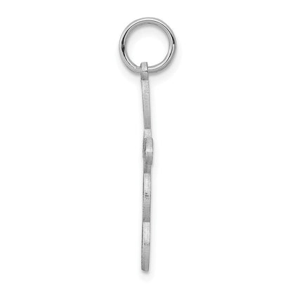 14K Weißgold 14K Weißgold Loop mit Mittig Herz Kreuz Charm