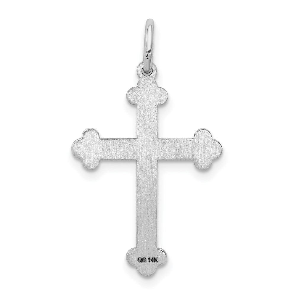 14K Weißgold 14K Weißgold Lasergraviert Kreuz Anhänger