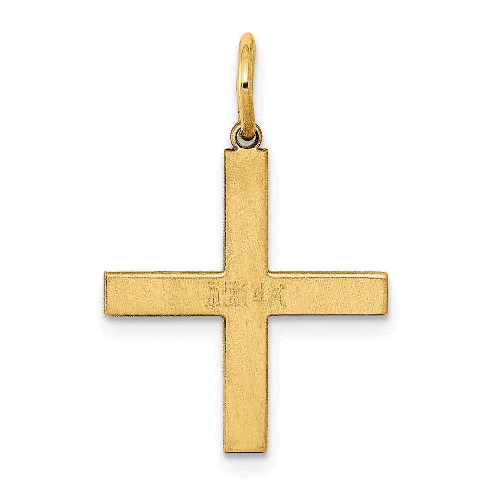 14K Gelbgold 14K Lasergraviert Greek Kreuz Charm