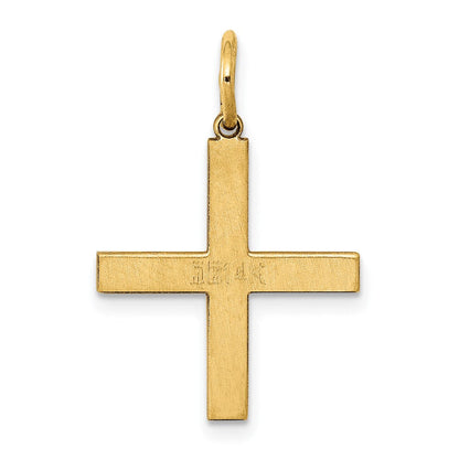 14K Gelbgold 14K Lasergraviert Greek Kreuz Charm