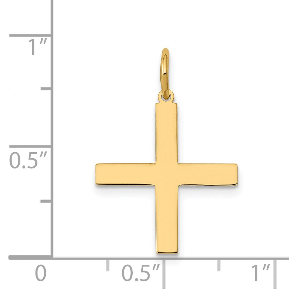 14K Gelbgold 14K Lasergraviert Greek Kreuz Charm