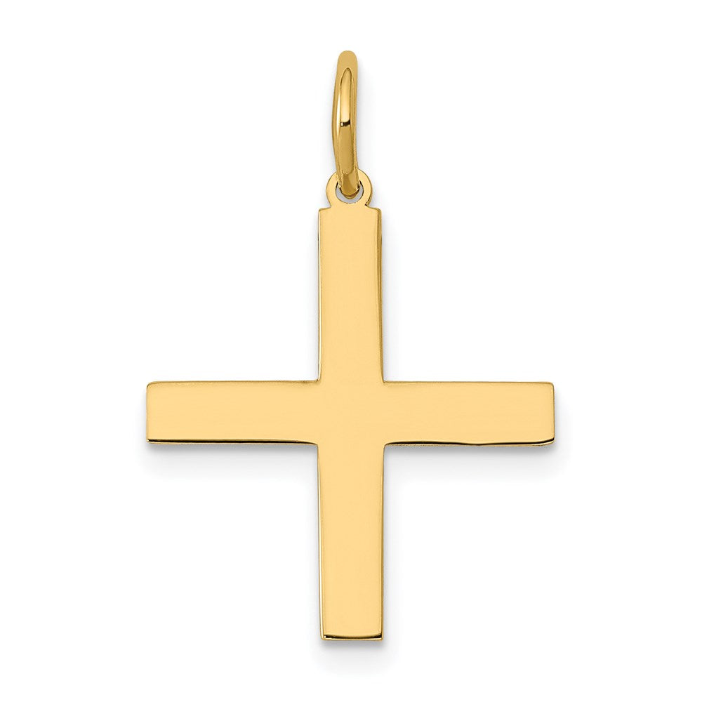 14K Gelbgold 14K Lasergraviert Greek Kreuz Charm
