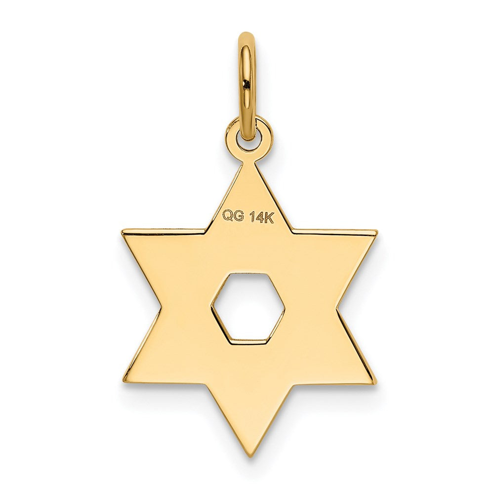 14K Gelbgold 14K Lasergraviert Stern Of David Charm