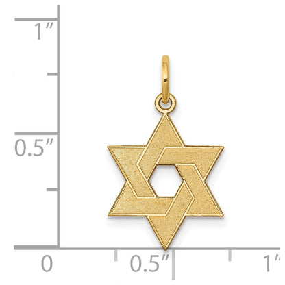 14K Gelbgold 14K Lasergraviert Stern Of David Charm