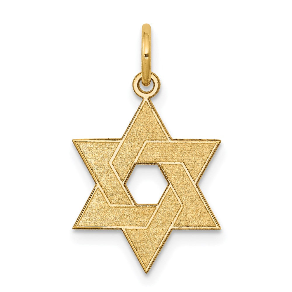 14K Gelbgold 14K Lasergraviert Stern Of David Charm