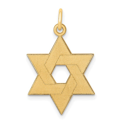 14K Gelbgold 14K Lasergraviert Stern Of David Anhänger