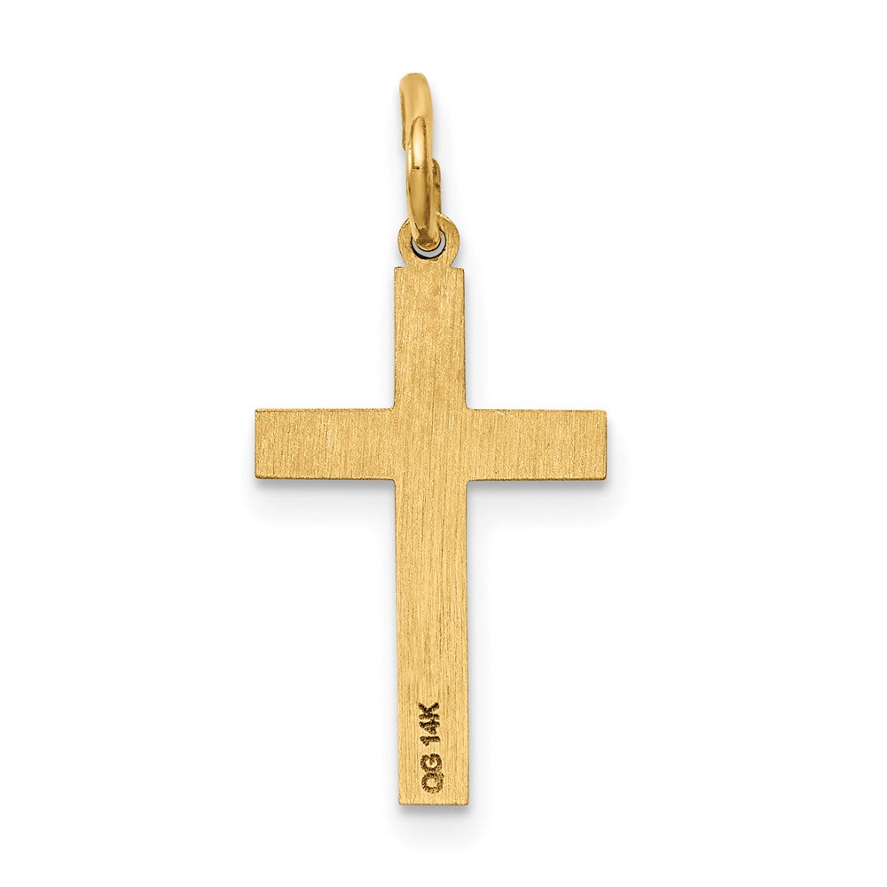 14K Gelbgold 14K Lasergraviert Kreuz Charm