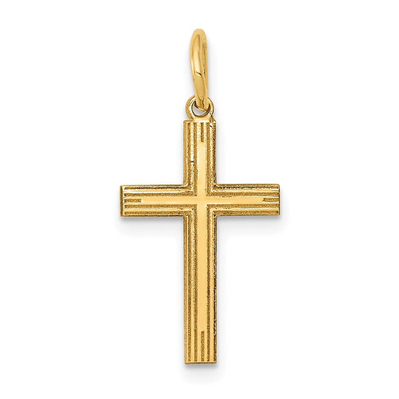 14K Gelbgold 14K Lasergraviert Kreuz Charm