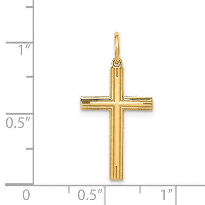 14K Gelbgold 14K Lasergraviert Kreuz Anhänger