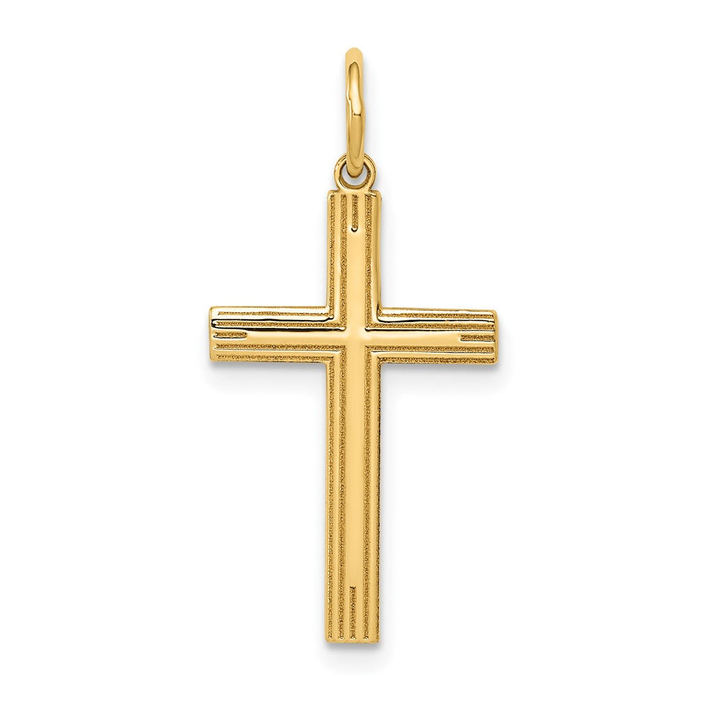 14K Gelbgold 14K Lasergraviert Kreuz Anhänger