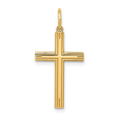 14K Gelbgold 14K Lasergraviert Kreuz Anhänger