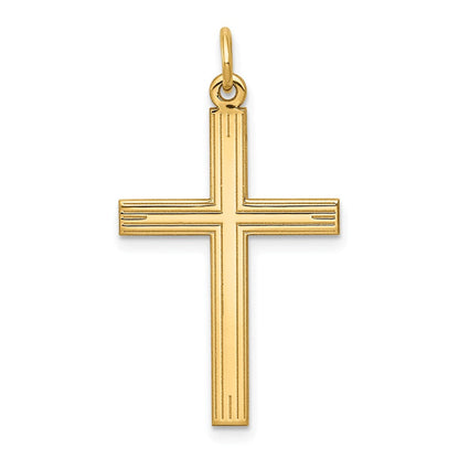 14K Gelbgold 14K Lasergraviert Kreuz Anhänger