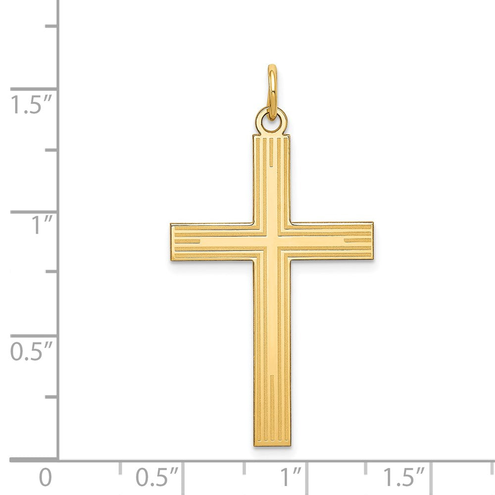 14K Gelbgold 14K Lasergraviert Kreuz Anhänger