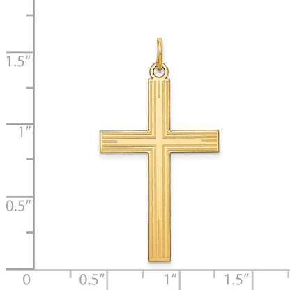 14K Gelbgold 14K Lasergraviert Kreuz Anhänger