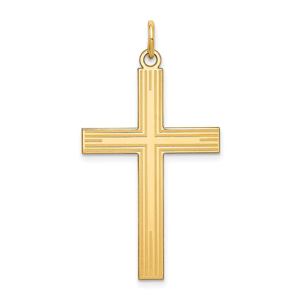 14K Gelbgold 14K Lasergraviert Kreuz Anhänger