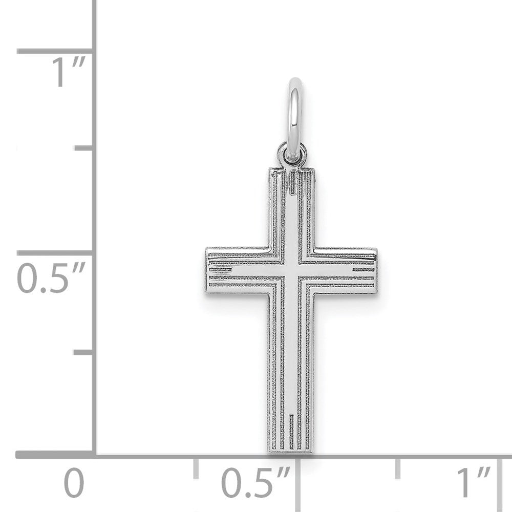 14K Weißgold 14K Weißgold Lasergraviert Kreuz Anhänger
