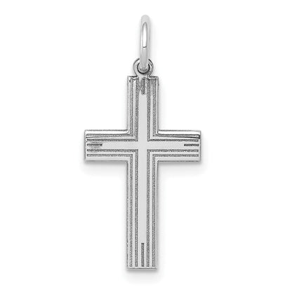 14K Weißgold 14K Weißgold Lasergraviert Kreuz Anhänger