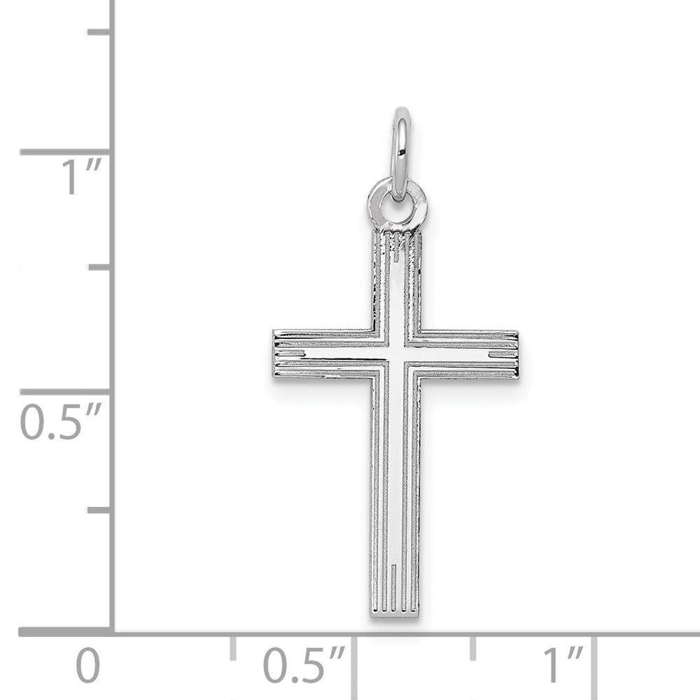 14K Weißgold 14K Weißgold Lasergraviert Kreuz Anhänger