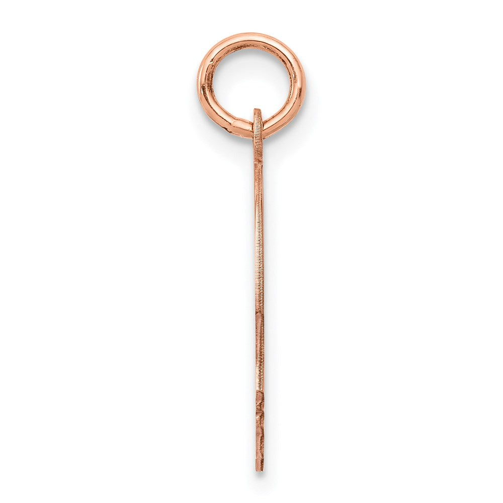 14K Roségold Rose Flach Mittelgroß .018 Tiefe Nach Rechts Gerichtet Gravierbar Jungenkopf-Charm