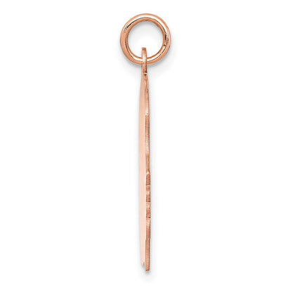14K Roségold Rose Schlichter Mädchenkopf-Charm, Mittelgroß, .011 Gauge, Nach Rechts Blickend, Gravierbar