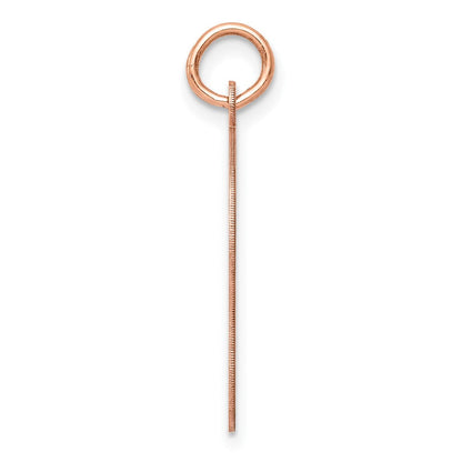 14K Roségold Schlichter Mittelgroßer Mädchenkopf-Charm, 0,011 Gauge, Nach Links Blickend, Gravierbar