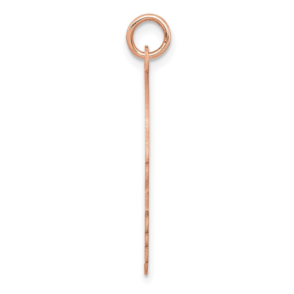 14K Roségold Großer Schlichter Gravierbarer Jungenkopf-Charm, Nach Rechts Gerichtet, .018 Gauge