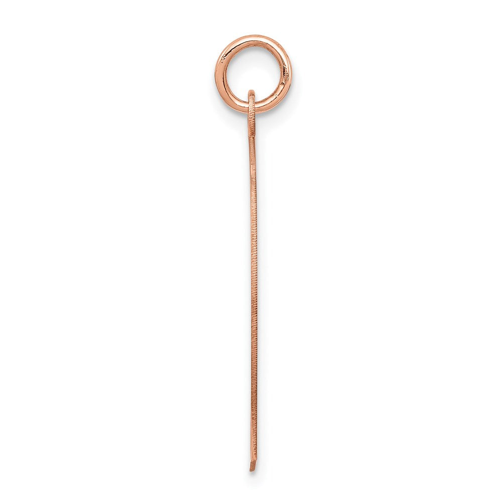 14K Roségold Rose Schlicht Groß 0,011 Gauge Nach Links Blickend Gravierbarer Jungenkopf-Charm