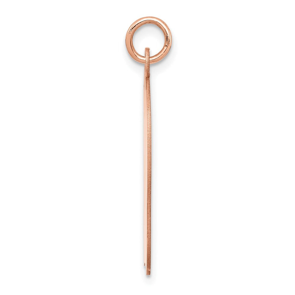 14K Roségold Großer Schlichter Nach Links Blickender Gravierbarer Mädchenkopf-Charm, .013 Gauge