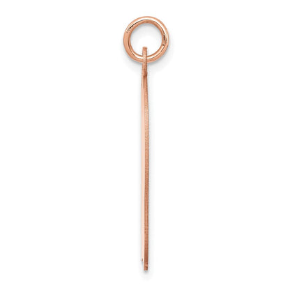 14K Roségold Großer Schlichter Nach Links Blickender Gravierbarer Mädchenkopf-Charm, .013 Gauge