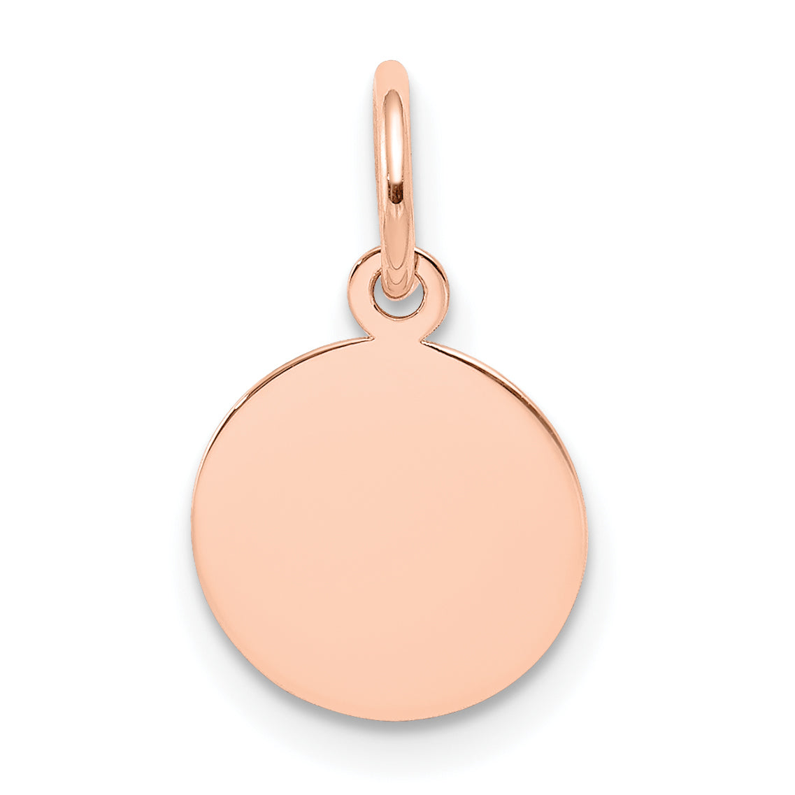 14K Roségold Schlicht Kreisförmig Gravierbar Plättchen Charm