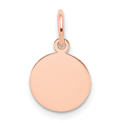 14K Roségold Schlicht Kreisförmig Gravierbar Plättchen Charm