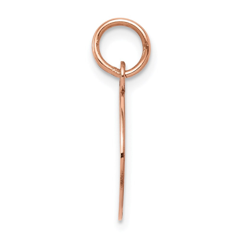 14K Roségold Schlicht Kreisförmig Gravierbar Plättchen Charm