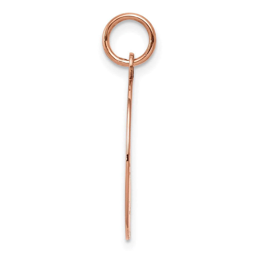 14K Roségold Schlicht Kreisförmig Gravierbar Plättchen Charm