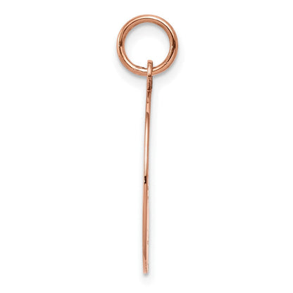 14K Roségold Schlicht Kreisförmig Gravierbar Plättchen Charm