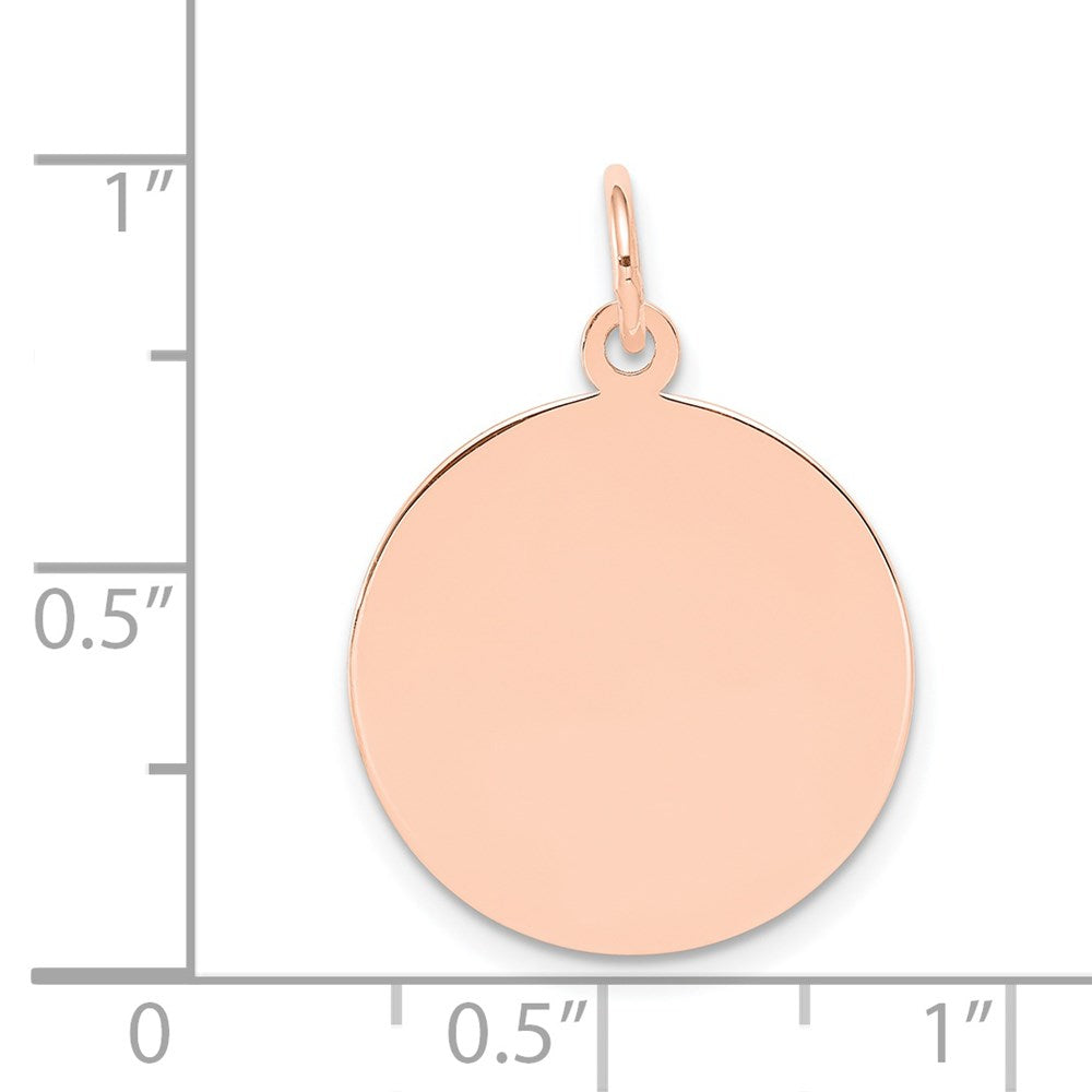 14K Roségold Schlicht Kreisförmig Gravierbar Plättchen Charm