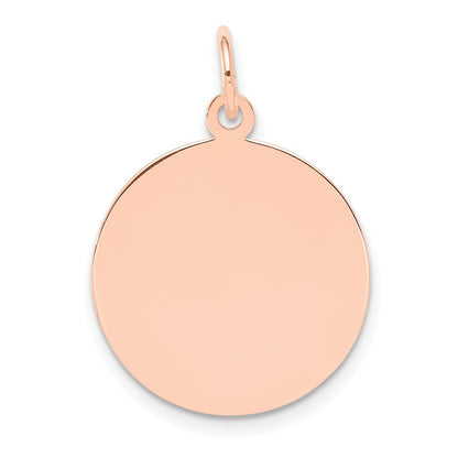 14K Roségold Schlicht Kreisförmig Gravierbar Plättchen Charm