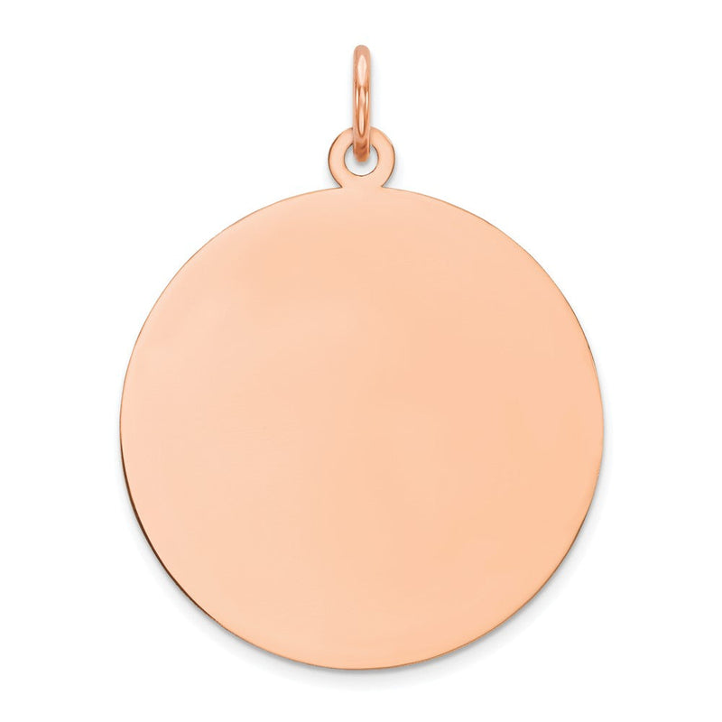 14K Roségold Schlicht Kreisförmig Gravierbar Plättchen Charm