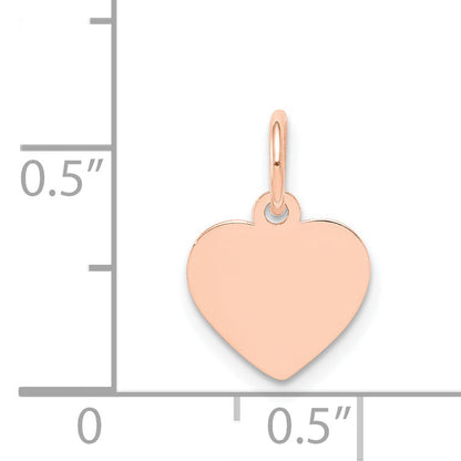 14K Roségold Schlicht Gravierbar Herz Plättchen Charm