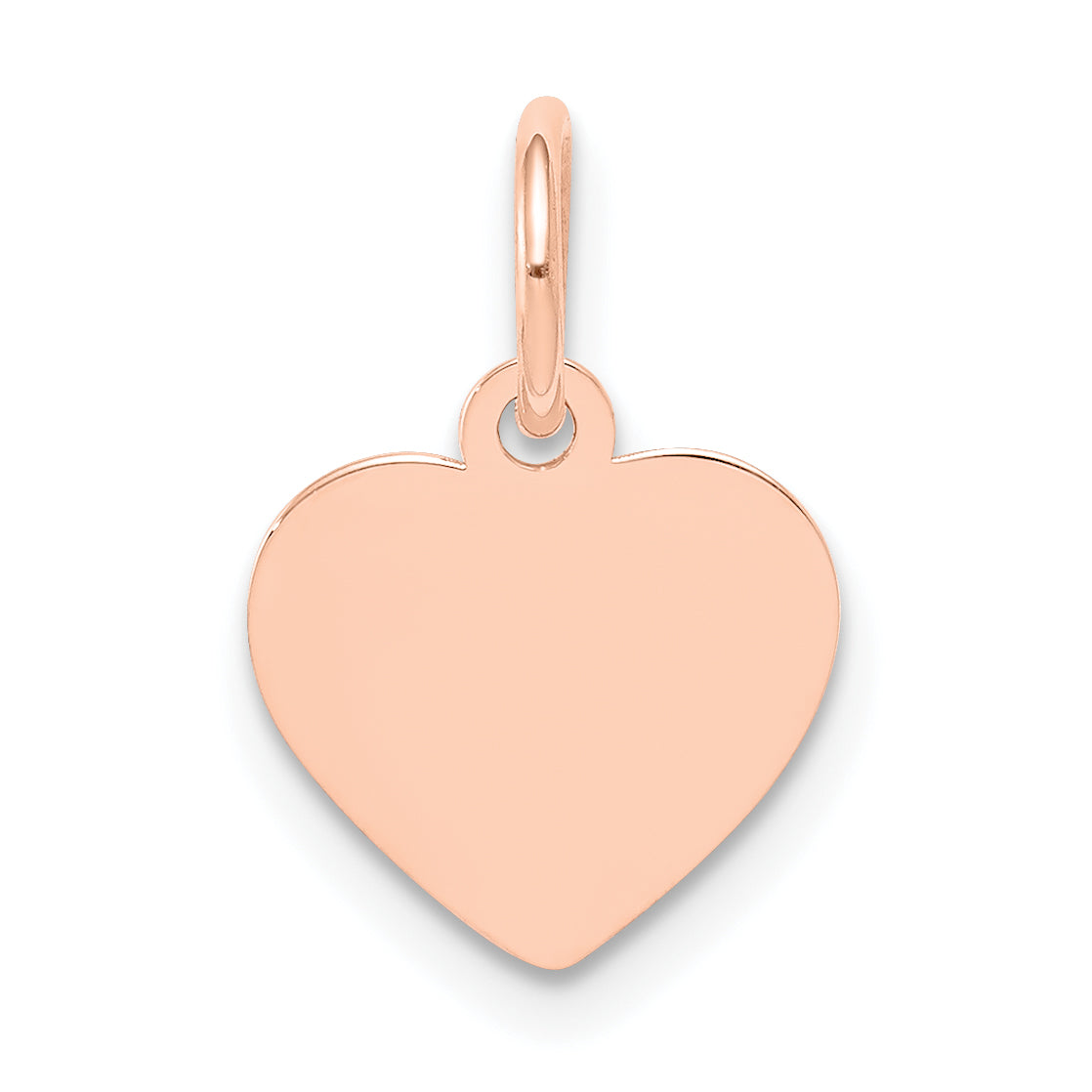 14K Roségold Schlicht Gravierbar Herz Plättchen Charm