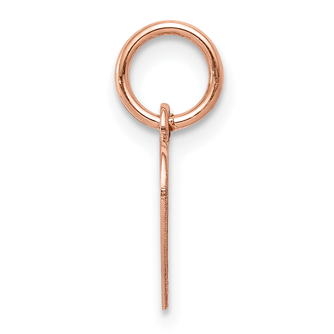 14K Roségold Schlicht Gravierbar Herz Plättchen Charm