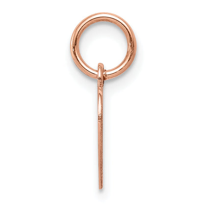 14K Roségold Schlicht Gravierbar Herz Plättchen Charm