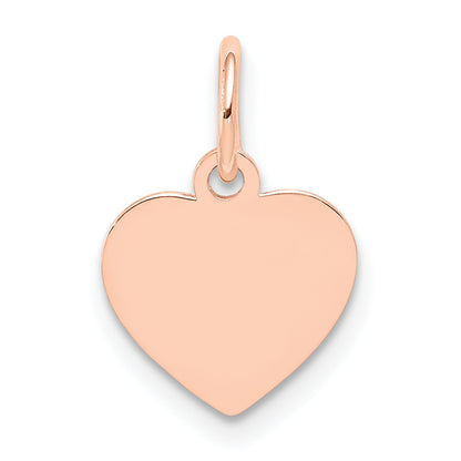 14K Roségold Schlicht Gravierbar Herz Plättchen Charm
