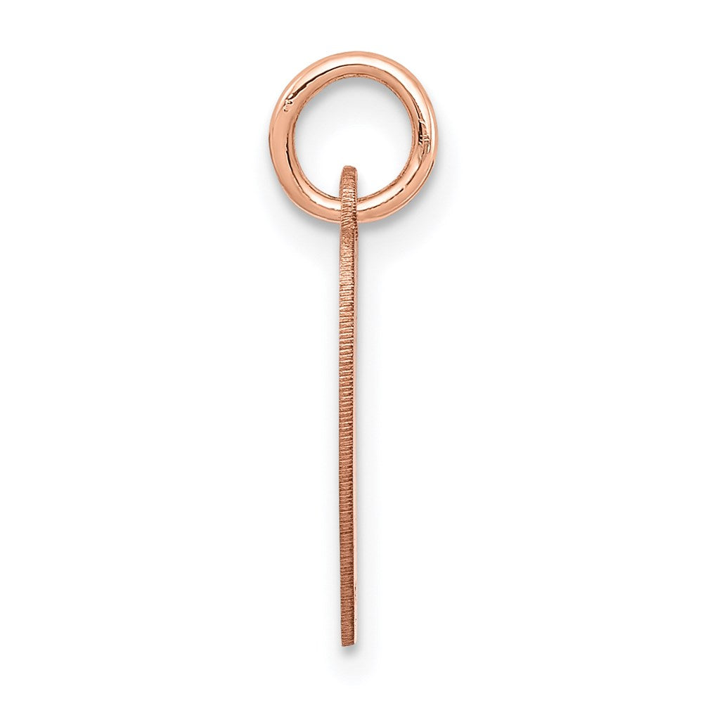 14K Roségold Schlicht Gravierbar Herz Plättchen Charm