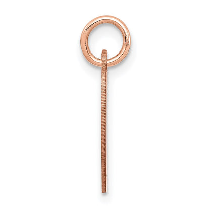 14K Roségold Schlicht Gravierbar Herz Plättchen Charm