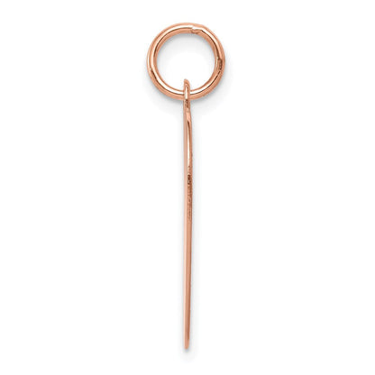 14K Roségold Schlicht Gravierbar Herz Plättchen Charm